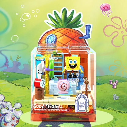 Spongebob Building Blocks Set — Patrick Star, Krusty Krab & Squidward Tentacles Desktop Model Toy for Kids & Gifts