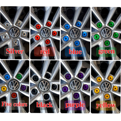 20Pcs Car Wheel Cover Hub Nut Bolt Covers: 17mm Auto Tyre Screws - Exterior Protection Accessories for Volkswagen VW Golf MK4