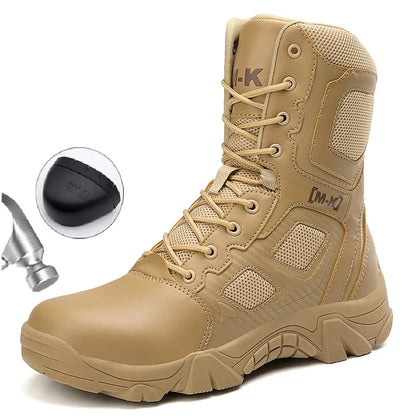 Outdoor Waterproof Safety Shoes – Steel Toe Cap Men's Work Boots, Anti-Smashing, Size 47