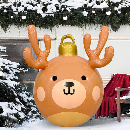 Inflatable Antler Christmas Ball – Giant PVC Ornament for Xmas Tree Decoration and Holiday Gifts
