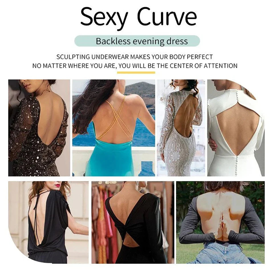 Women’s Full Body Shaper Bodysuit – Backless Thong, Invisible Tummy Control Shapewear for Slimming & Contour