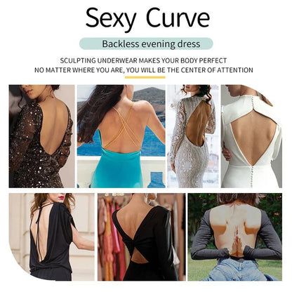 Women’s Full Body Shaper Bodysuit – Backless Thong, Invisible Tummy Control Shapewear for Slimming & Contour