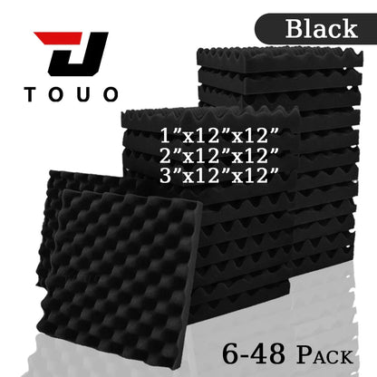High-Density Acoustic Foam Panels – Egg Crate Soundproof Wall & Ceiling Noise Absorption Tiles (6-48 Pack)