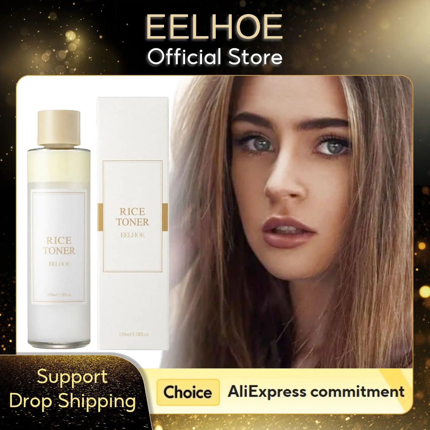 EELHOE Rice Water Toner 150ML – Moisturizing Facial Toner for Oil Control, Wrinkle Smoothing, Pore Shrinking & Skin Repair
