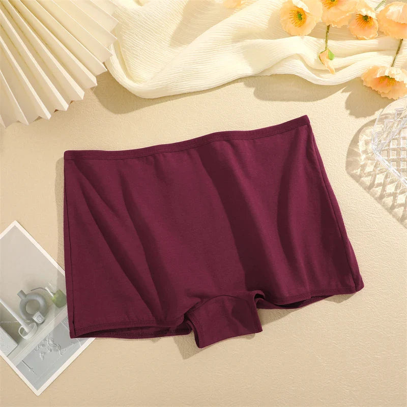 New Women’s Cotton Seamless Sports Panties – Solid Color Boxers, Cozy Lingerie Underwear XS-XL