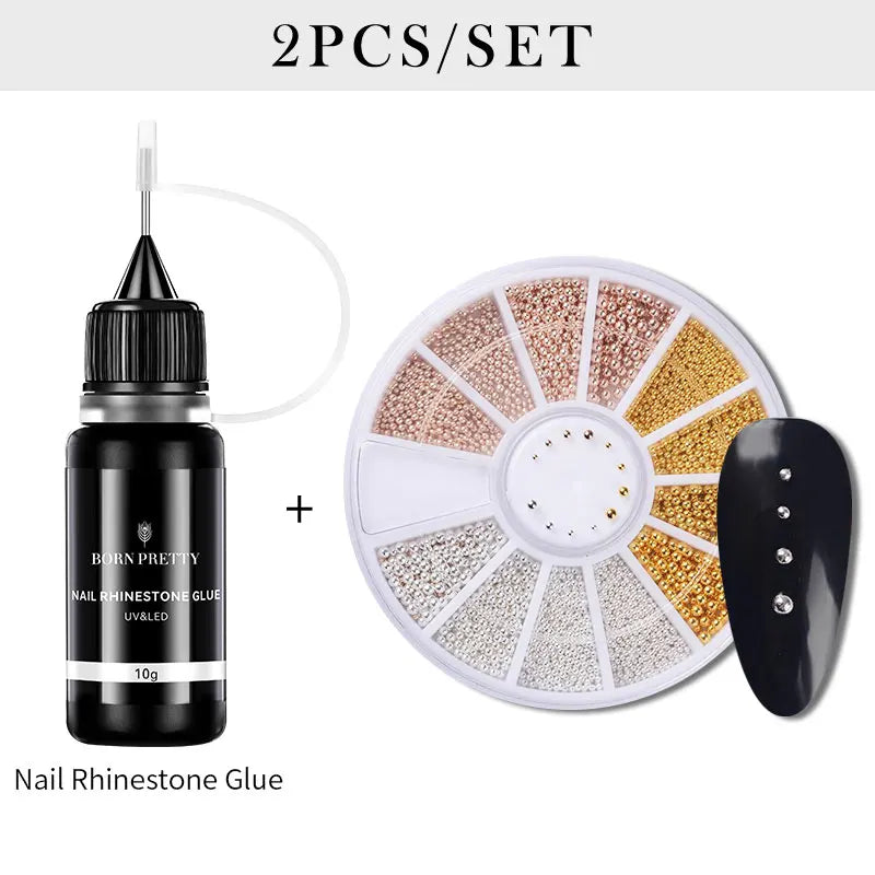BORN PRETTY 10g Nail Rhinestone Glue - Transparent UV LED Gel Adhesive For Nail Art Crystal Decoration & DIY Manicure