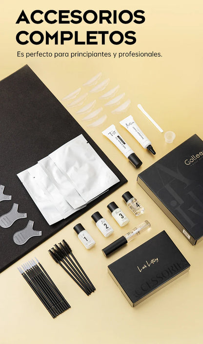 Gollee Lash & Brow Tinting Kit – Classic Black, Natural Eyelash Lifting Perm Treatment, Lasts 4-6 Weeks, Makeup Set for Lash Curler Perm