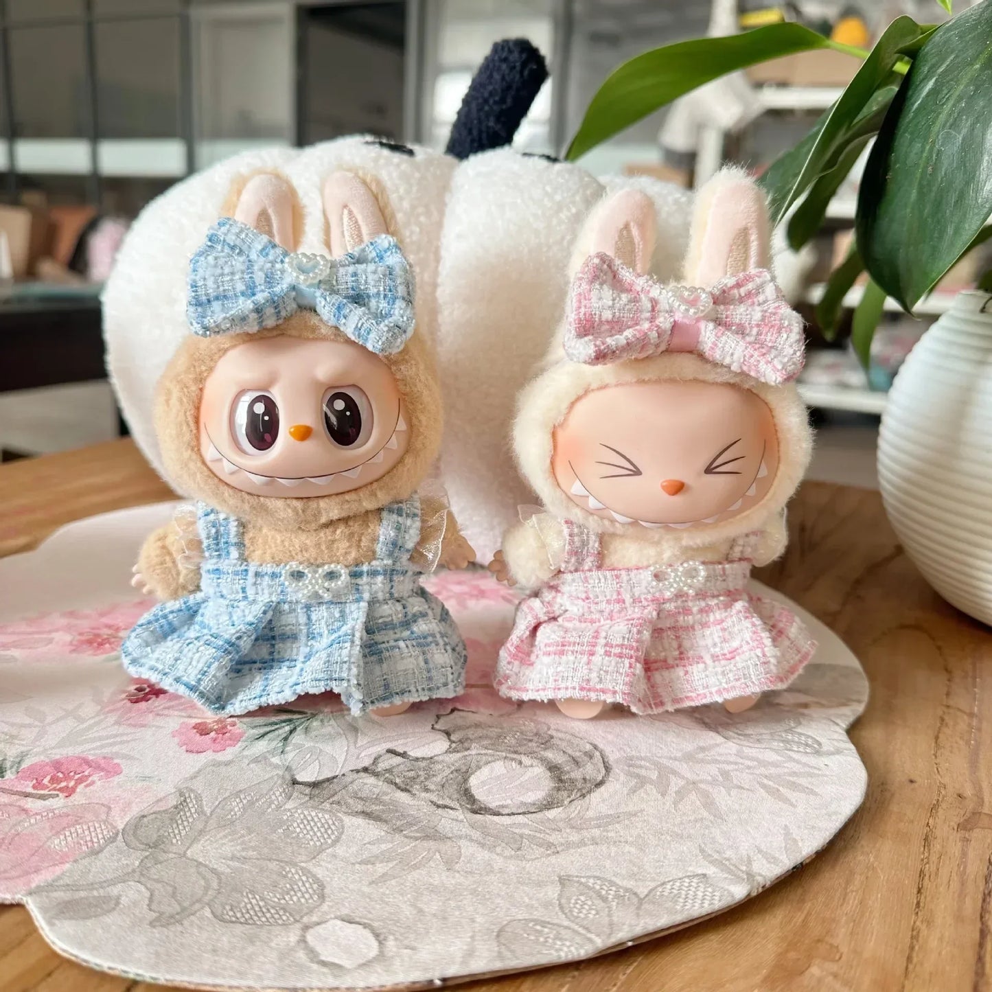 17cm Labubu Plush Doll Clothes - Kpop EXO Idol Outfit V1 V2 Black Dress Suit Accessories Gift