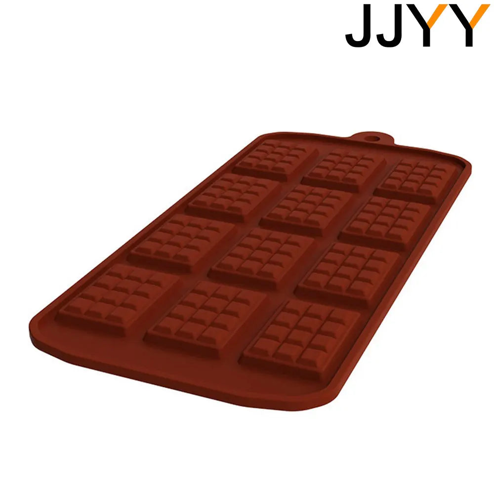 JJYY Silicone Chocolate Mold – 12-Cavity Fondant & Candy Bar Mould for Cake Decoration & Baking