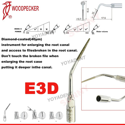 Woodpecker Dental Scaler Tips – Ultrasonic Tooth Cleaning, Endo & Perio Scaling Tips, Fit EMS UDS Scaler Handpiece