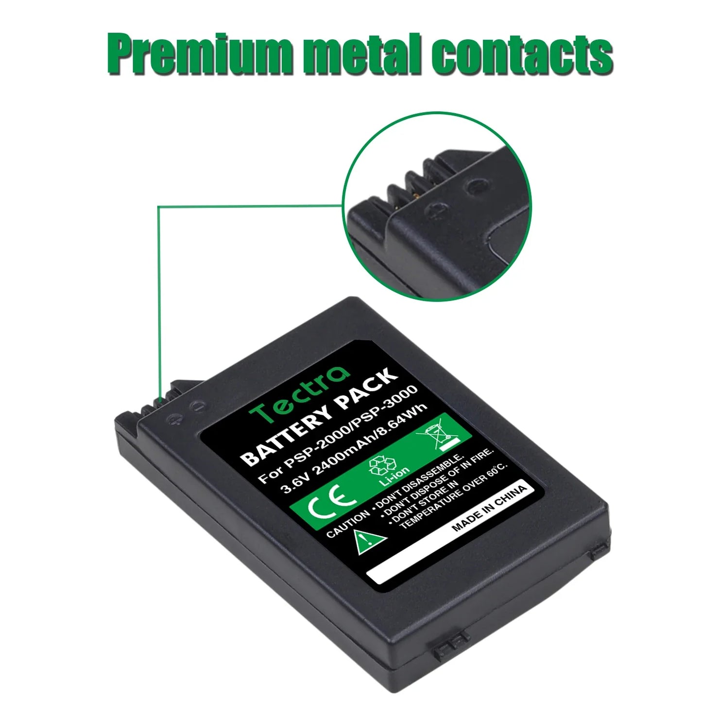 10Pcs 2400mAh 3.6V Replacement Battery for Sony PSP-2000/3000 Gamepad