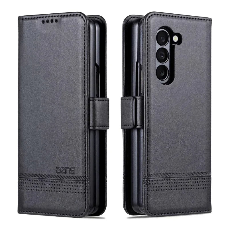 Phone Case for Samsung Galaxy Z Fold 6/5/4/3 — Fold6/5/4/3 5G Leather Wallet Card Holder Kickstand Shockproof Cover