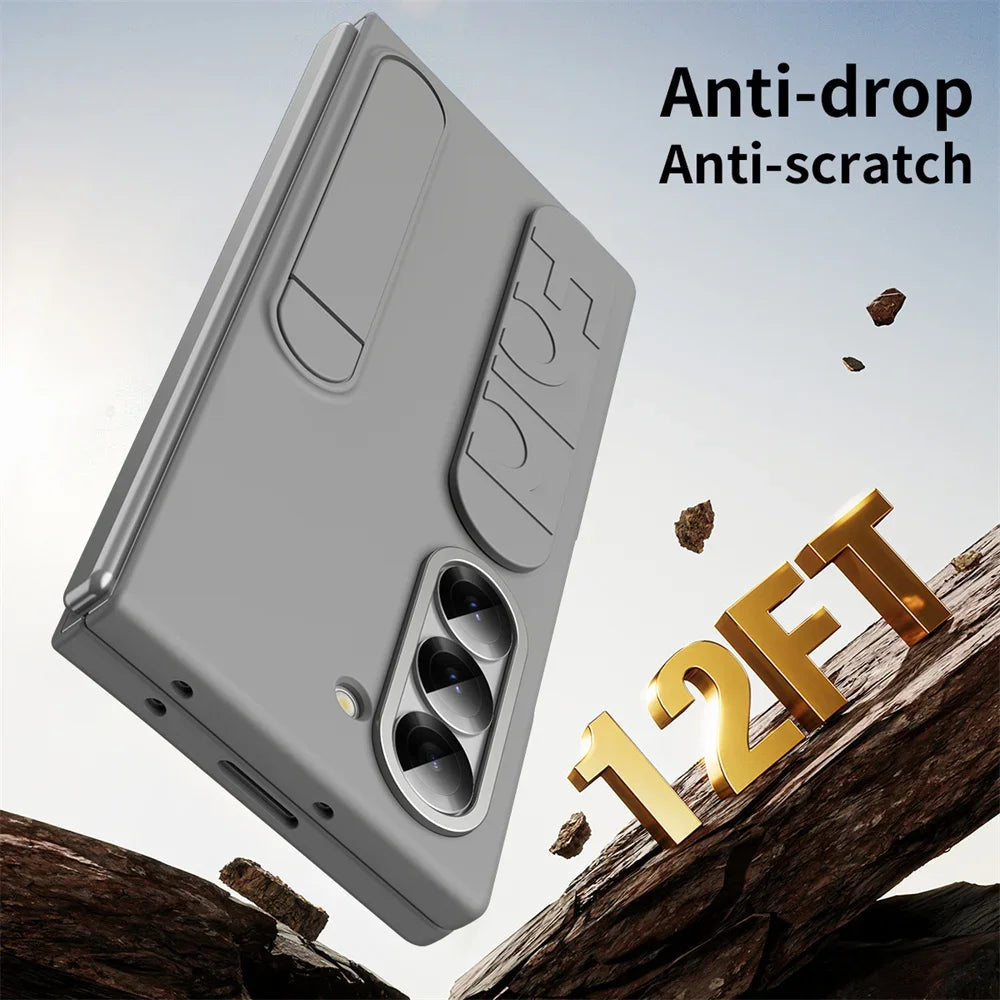 Luxury Wristband Case for Samsung Galaxy Z Fold 3-7 – Invisible Bracket Silicone Cover with Hand Strap & Folding Stand