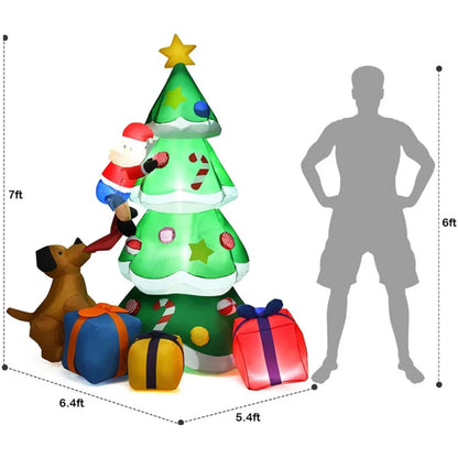 Christmas Tree Inflatable Decoration – Built-in LED Lights Ornament for Xmas Party, New Year, Indoor and Outdoor Garden Decor
