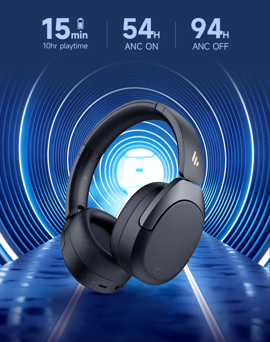 Edifier W830NB Wireless Bluetooth 5.4 Headphones | Active Noise Cancelling Hi-Res Over-Ear Headset, LDAC, Foldable, 94H Playtime