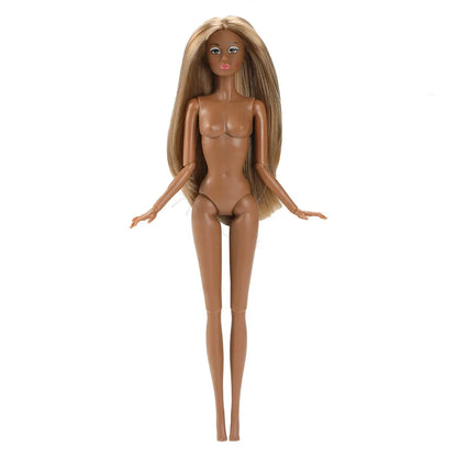 32cm Star FR Supermodel Doll — 1/6 Nude Fashion Doll with Trend Makeup, Curly & Straight Hair, White/Black/Wheat Skin DIY Dress-Up Toy