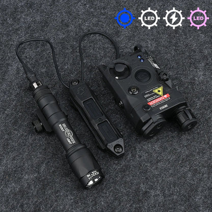 Tactical Surefir M300A/M600C Flashlight — Nylon PEQ-15 Battery Box with Dual Control Switch, Fits 20MM Rail
