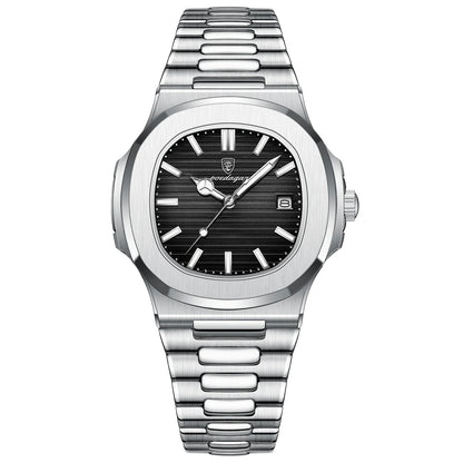 POEDAGAR Luxury Men's Sports Watch — Waterproof Luminous Quartz Wristwatch with Square Dial & Date