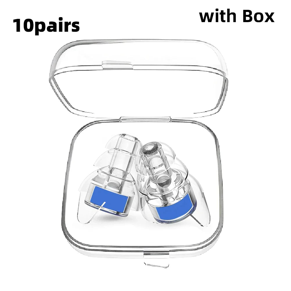 HUAK Silicone High-Fidelity Earplugs with Storage Box — Noise Protection for Concerts, Musicians, Motorcycles & Sensitive Ears