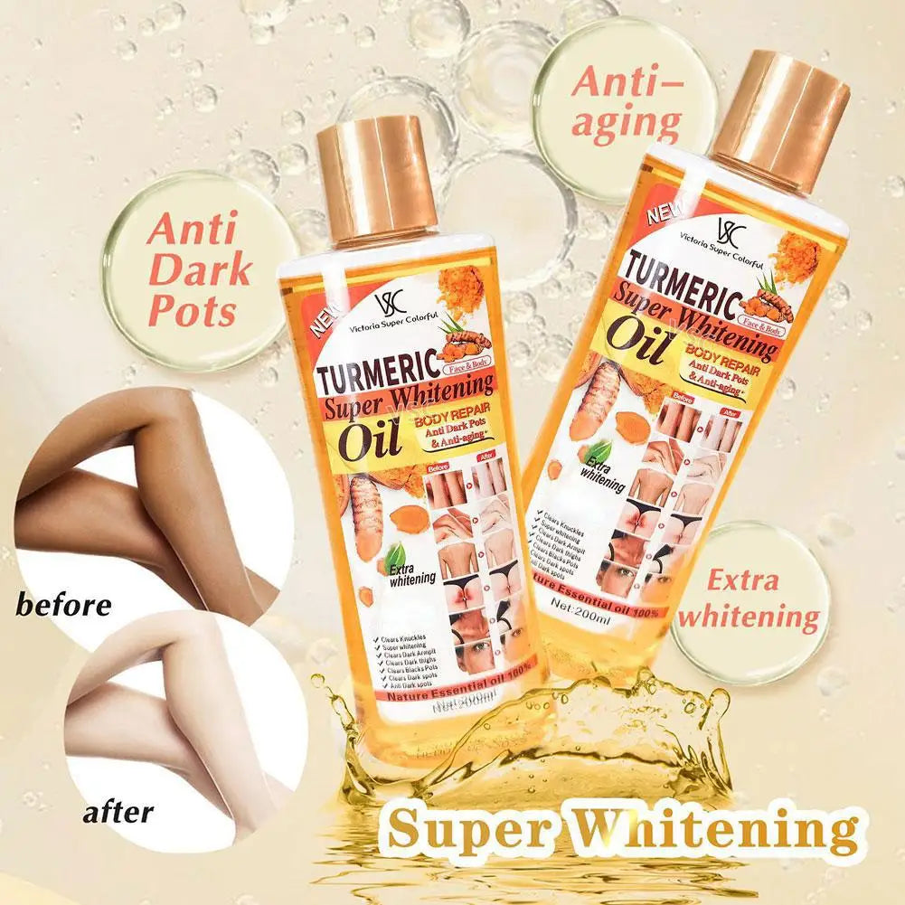 Turmeric Essential Oil 200ml — Moisturizing Facial & Body Massage Oil, Aromatherapy, Brightening & Smoothing Skincare