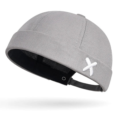Fashion Denim Docker Cap – Brimless Skullcap Sailor Beanie Hat for Men & Women, Solid Color Adjustable Bucket Dad Cap Streetwear Style