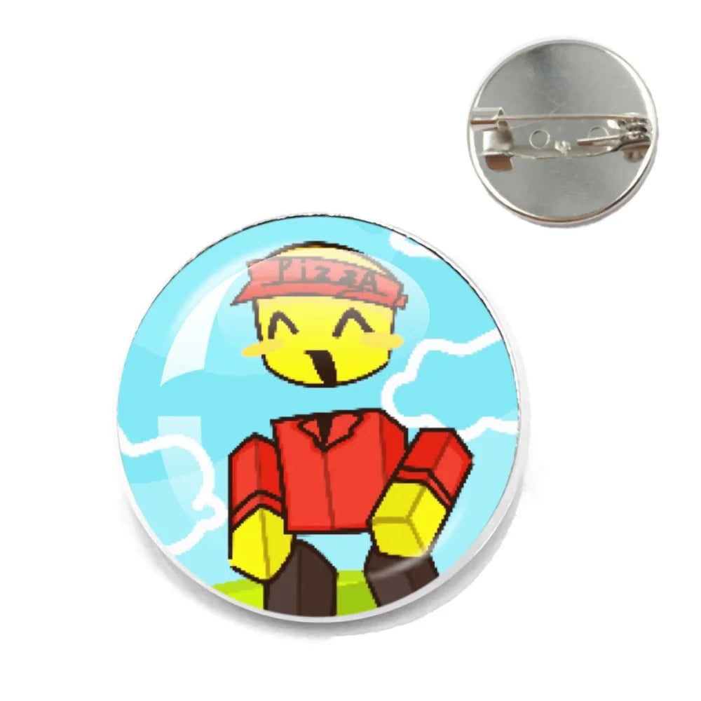 Pizza Character Elliot Game Forsaken Pin Brooch – Funny Meme Backpack Accessory for Friends & Fans Gifts