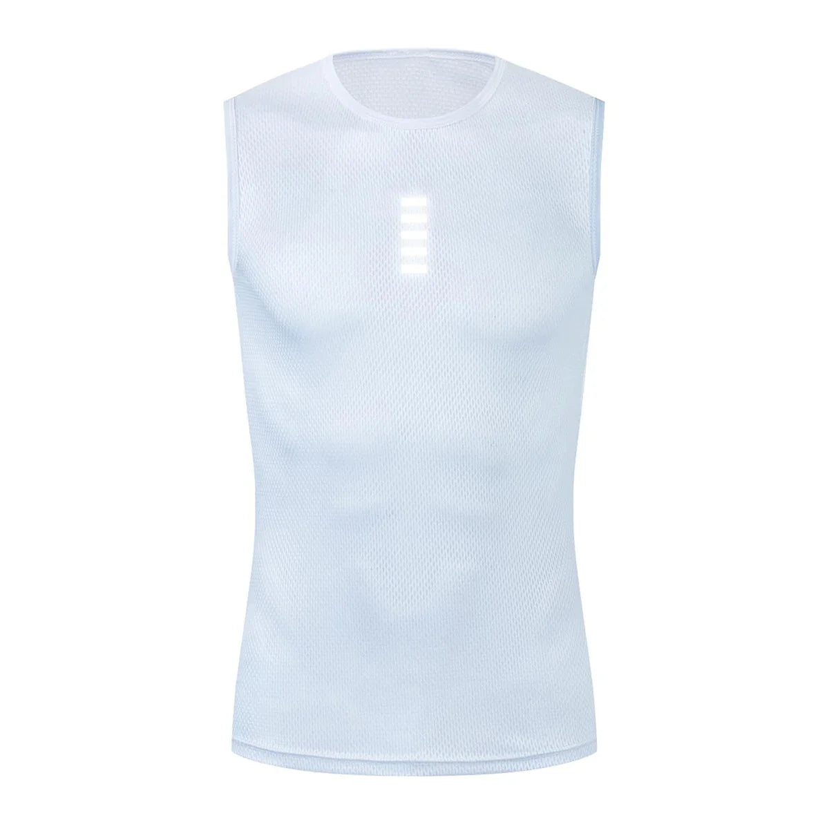 Reflective Cycling Base Layer Quick-Dry Vest – High Elasticity White Cycling Undershirt for Men Sport & Bike Jersey