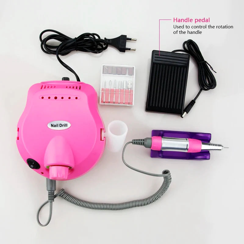 35,000/20,000 RPM Electric Nail Drill Machine – Professional Manicure & Pedicure File with Mill Cutter Sets for Nail Tips