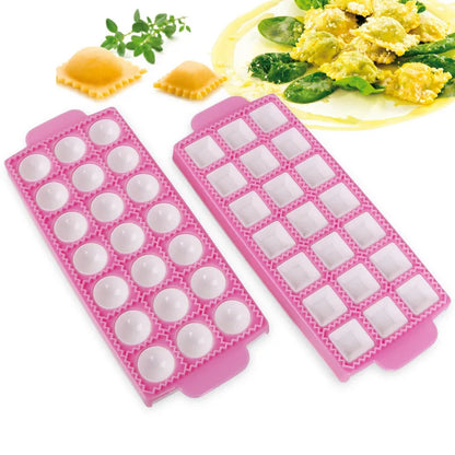 10-Piece Kitchen Tool Set with Aluminum Tortellini and Ravioli Molds - DIY Dumpling Making Tools for Pastry and Dumplings