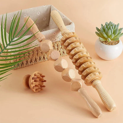 Wooden Lymphatic Drainage & Anti-Cellulite Massage Tools – Gua Sha for Body Shaping & Sore Muscle Relief