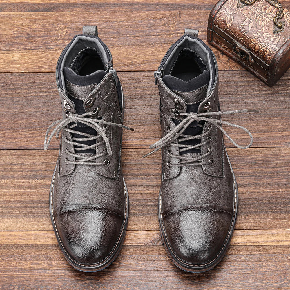 Men's Leather Ankle Boots – Brand Boot Size 7-13, Model #AL605