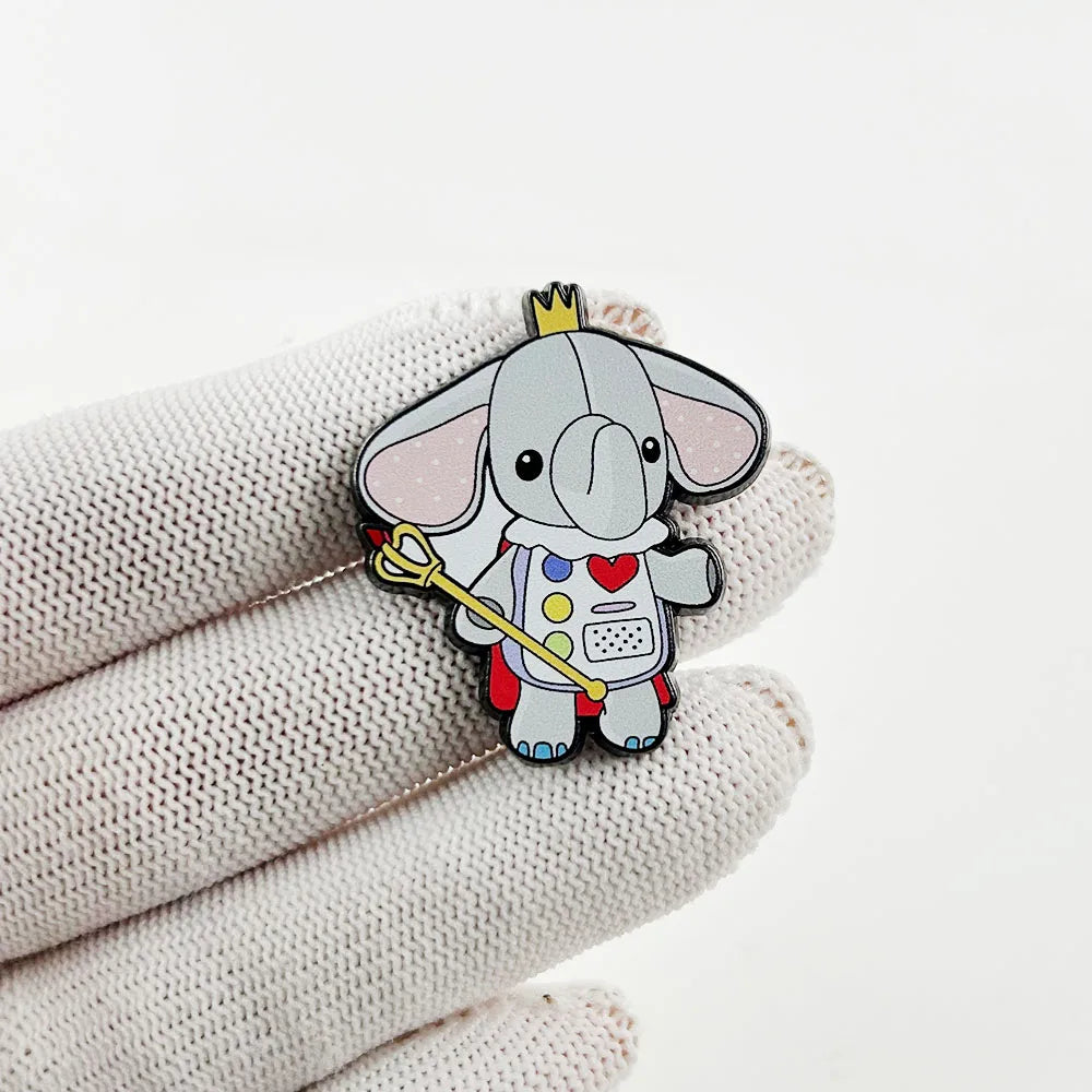 Cutie the Elephant Brooch – Kawaii Animal Lapel Pin, Action Adventure Game It Takes Two, Gamer Couple Gift