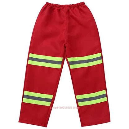 Kids Firefighter Costume – Halloween Sam Fireman Uniform Role Play Outfit for Boys Party & Cosplay Gift