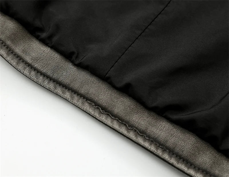 RARF 2024 Women's Washed Leather Jacket – Coal Gray Short Coat with Belt, Vintage Lapel & Zipper