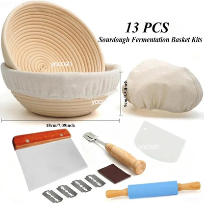 Professional Baking Kit – 24oz Sourdough Starter Jar, Pastry Mat, Scraper, Bread Knife & Gloves for Home DIY Baking