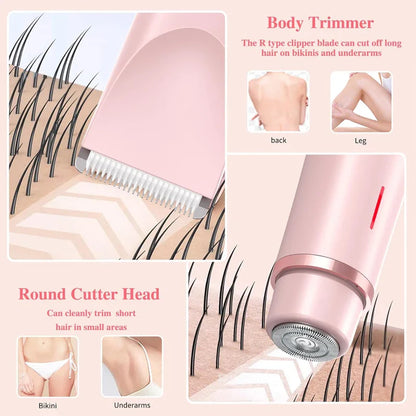 Electric Razor for Women – Painless Facial Epilator & Body Hair Trimmer for Mustache, Legs, Bikini, and More
