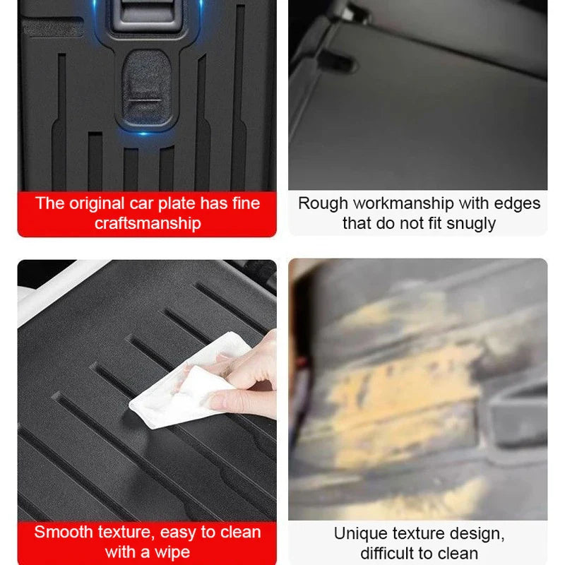 Tesla Model Y Juniper 2025+ TPE Floor Mats Set – Premium All-Weather Cargo & Trunk Liner, Wear-Resistant Car Interior Foot Protection Mats
