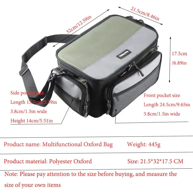 Multi-Functional Luya Fishing Bag – Waterproof and Wear-Resistant Oxford Cloth Crossbody Fanny Pack for Fishing Gear