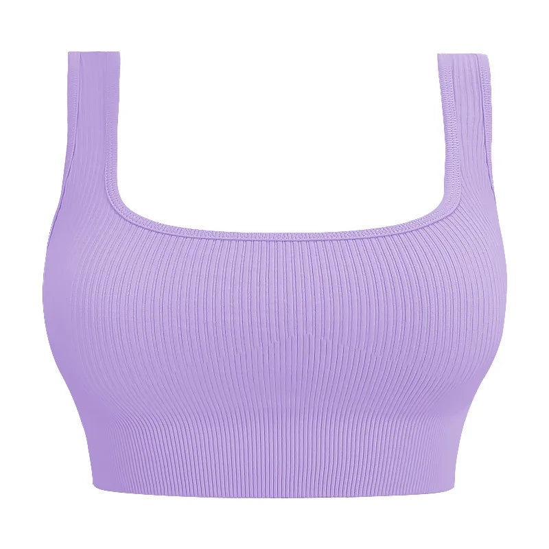 Women’s Seamless Yoga Sports Bra - Backless Fitness Crop Vest for Gym, Training & Outdoor Workouts