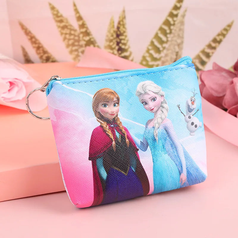 Disney Frozen Elsa & Sofia Coin Purse – Kawaii Princess Cartoon PU Wallet for Kids Gifts