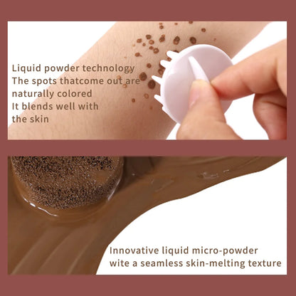 Air Cushion Freckle Stamp Kit - Lifelike Natural Simulation Fake Freckles for Face & Body, Waterproof Makeup Dot Spot Comb