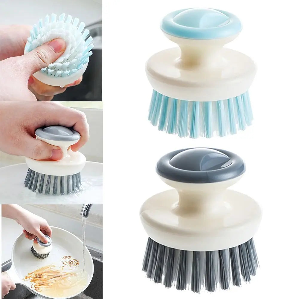 Multipurpose Dish Brush with Handle – Stiff Bristle Kitchen Scrubber for Cleaning Sink, Pots & Pans