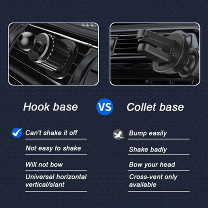 Air Vent Car Phone Holder | Gravity Lock Phone Mount | 360-Degree Flexible Adjustment | Universal Auto Stand for 4-7 Inches