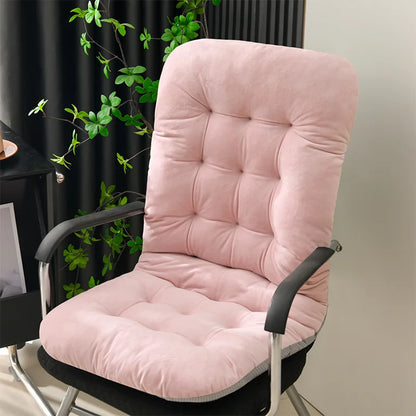 Ultra-Soft Velvet Lounge Chair Cushion – Strap Design Rocking Chair Pad with Anti-Slip Particles for Autumn & Winter Comfort