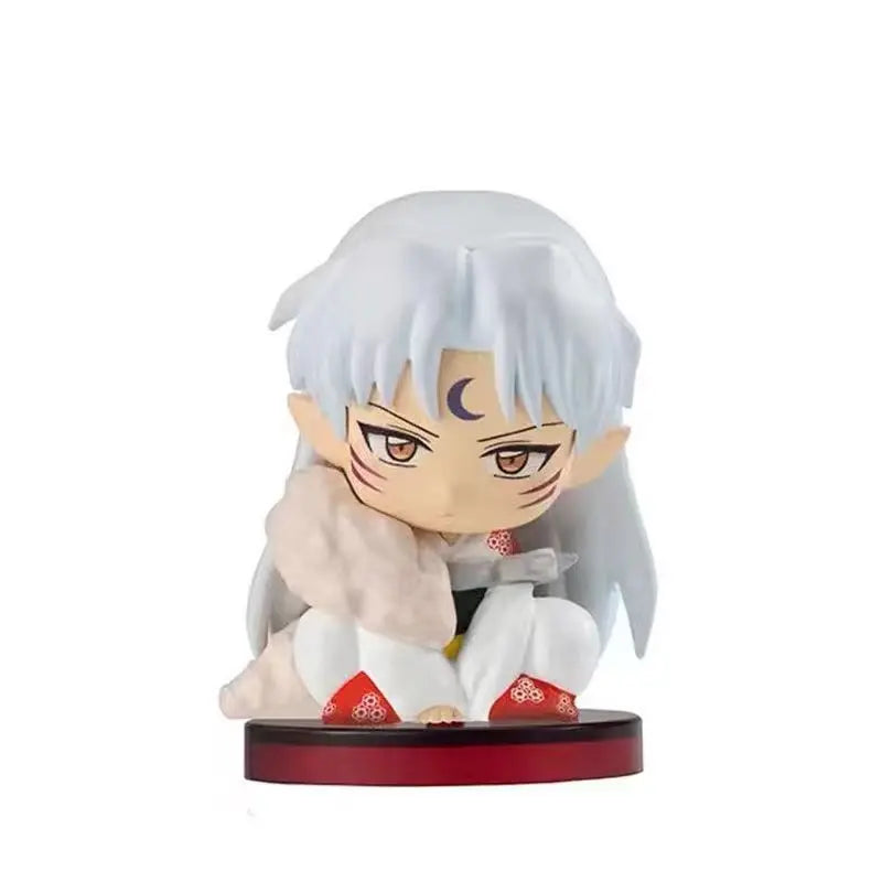 Q Version Inuyasha Figure Blind Box – Cute Sesshomaru & Kagome Sitting Model, Anime Decoration Gift for All Ages