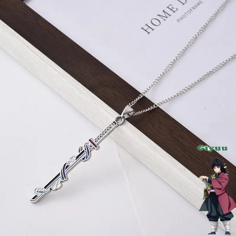 Demon Slayer Anime Necklace – Kimetsu no Yaiba Enamel Pendant Choker, Stainless Steel Cosplay Jewelry Gift