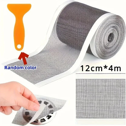 Cuttable Shower Drain Hair Catcher Mesh Sticker – 12cm x 4m Disposable Anti-Clog Filter for Bathroom & Kitchen Sink Drain Protection