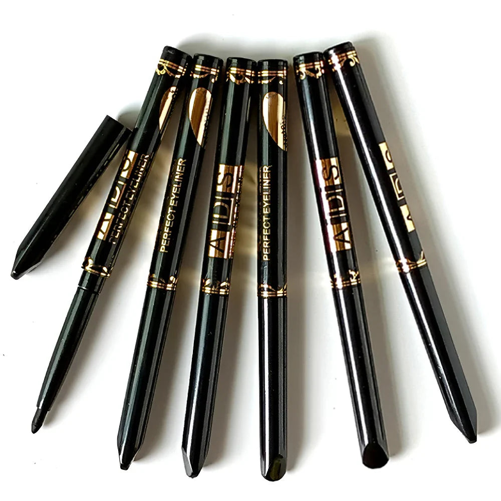 2pcs Waterproof Black & Brown Eyeliner Pencils – Smudge-Proof Long-Lasting High-Pigment Eye Makeup for Beginners