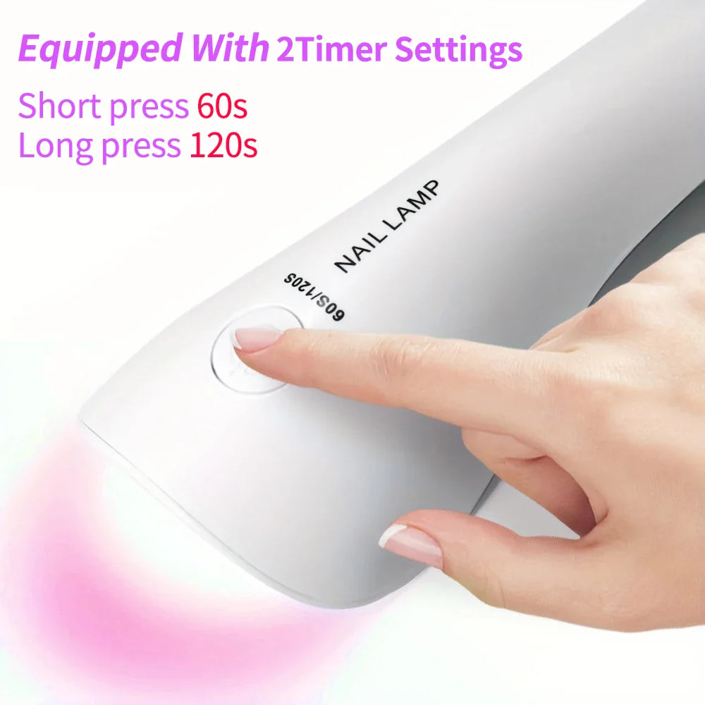 Handheld Rechargeable UV LED Nail Lamp – Mini Quick Dry Gel Polish Dryer for Manicure & Pedicure Home Nail Care Tool