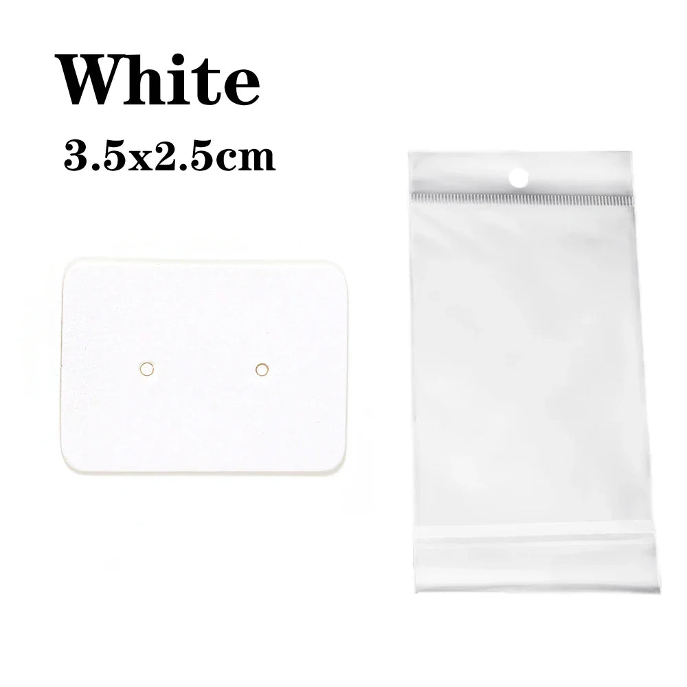 50 Sets Earring & Necklace Display Cards with Self-Seal Kraft Paper Bags – DIY Jewelry Packaging